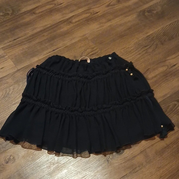 SeeByChloe Black Tiered Ruffle Mini Skirt A36 - Picture 1 of 9